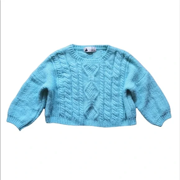 Green Crop Top Sweater - Picture 1 of 4